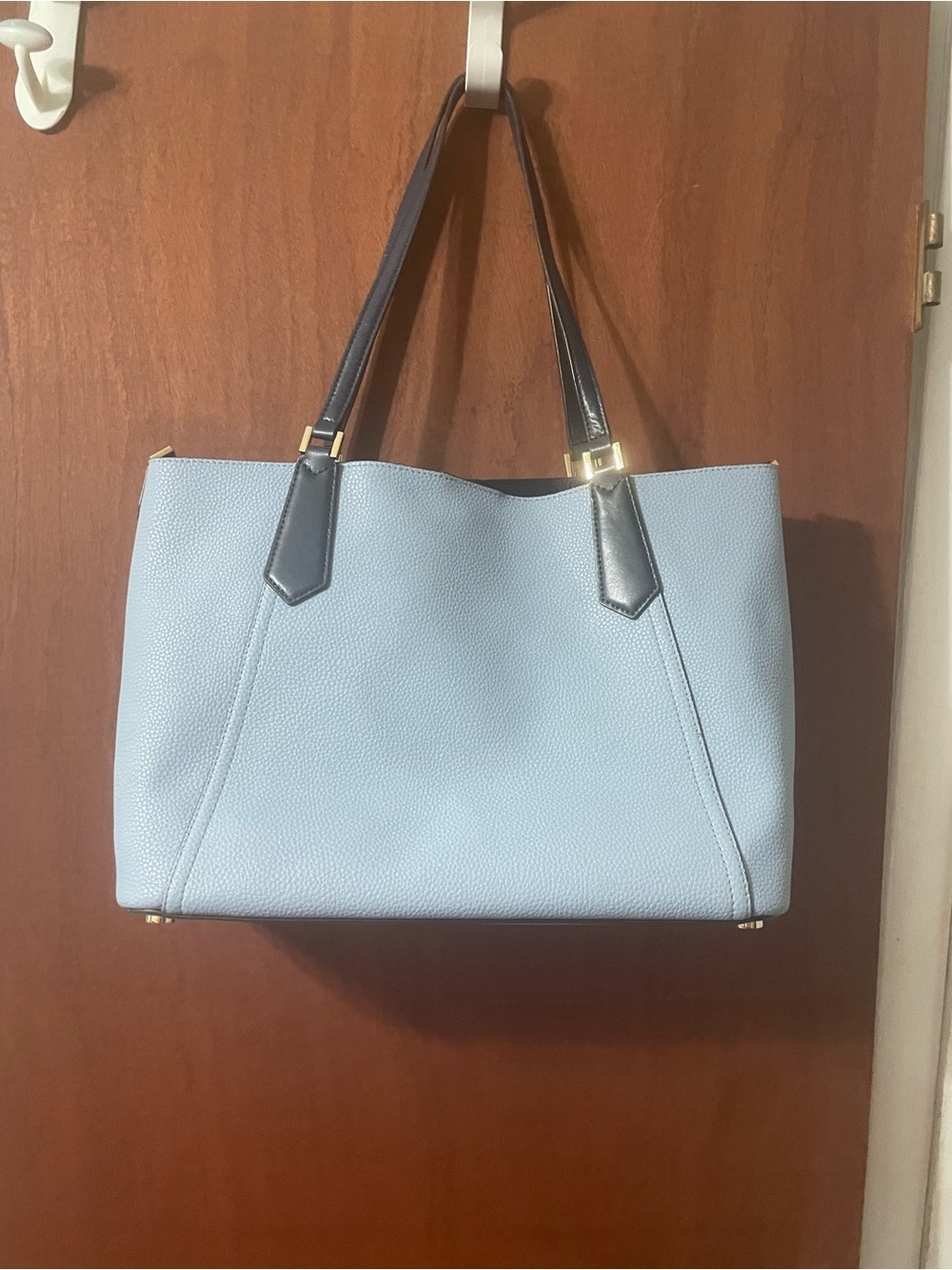 Michael Classic Light Blue Tote Bag with Dark Handles with change purse. New